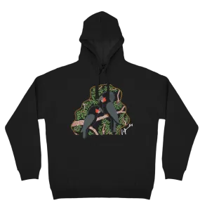 Adults Cozy Hoodie - Black Cockatoos By Wendy Pawley