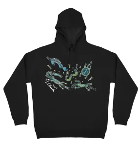 Adults Cozy Hoodie - Freshwater Totems By Louis Enoch