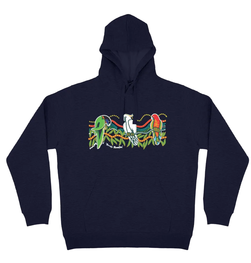 Adults Cozy Hoodie - Parrots Paradise By Susan Betts