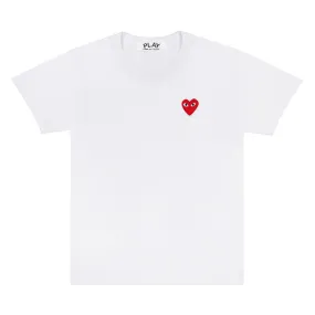 COMME des GARÇONS  Play Red Heart T-Shirt S/S - White