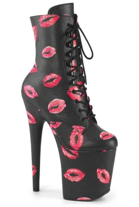 FLAMINGO-1020KISSES Black Faux Leather Ankle Boot