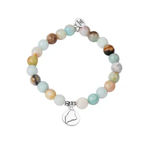 Maine | Stone Beaded Charm Bracelet | Amazonite - Courage