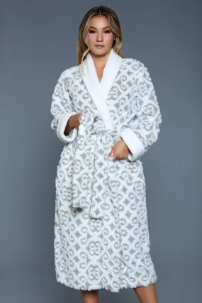 Printed Long Flannel Robe